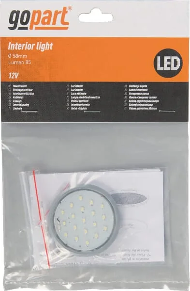 Gopart - LA50003 - Interior Light LED, 3.50W, 85LM, Round, 12V, White, Diameter 58mm, 19 LED