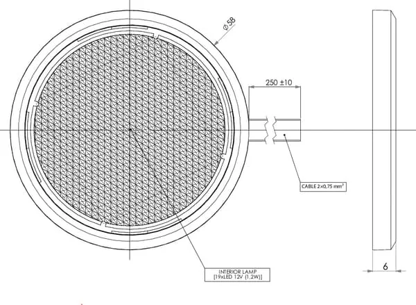 Gopart - LA50003 - Interior Light LED, 3.50W, 85LM, Round, 12V, White, Diameter 58mm, 19 LED