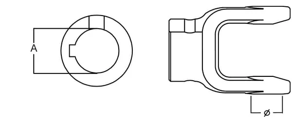 Gopart - PTO9L22RB30GP - Yoke, Hub, 30mm, L22