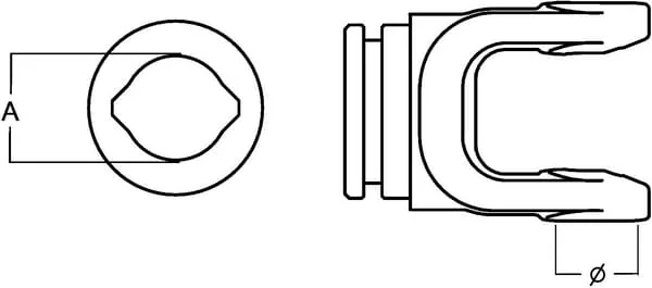 Gopart - PTO9L24ITY39GP - Yoke, Profile Tube, 39x39mm, L24