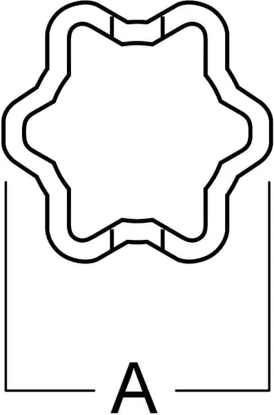 Gopart - PTO9L25OPT3000GP - Profilrohr Aussen Sternform L25