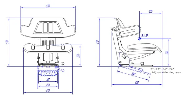 Gopart - TS25000GP - STANDARD YELLOW TRACTOR SEAT