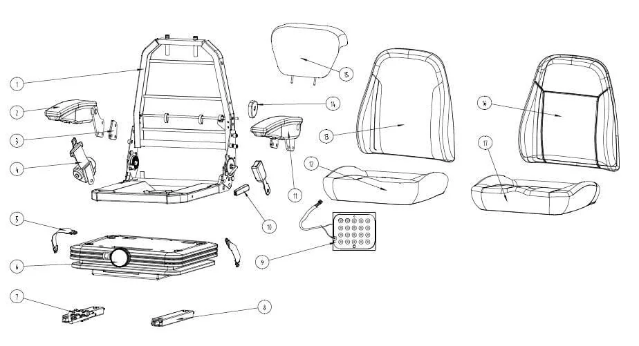 Gopart - TS38000GP - PVC Seat Mechanically Sprung