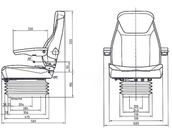 Gopart - TS43000GP - PVC Seat, Mechanically Sprung