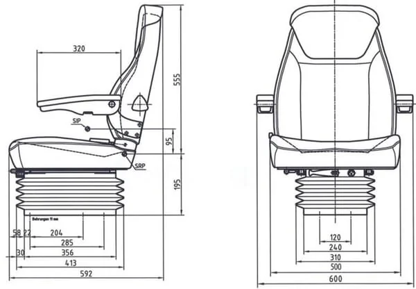 Gopart - TS47000GP - Mechanically Sprung PVC Seat