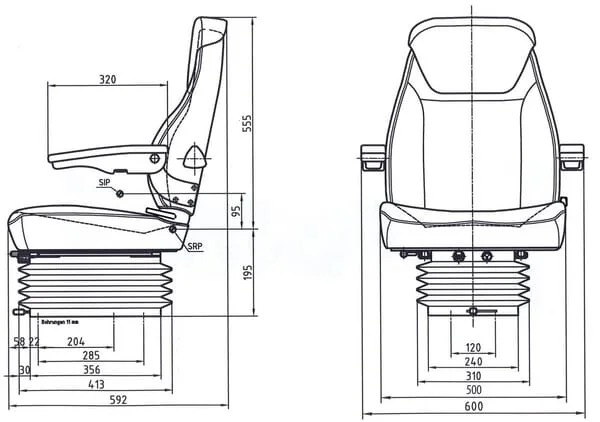 Gopart - TS54000GP - Gopart Air Suspension Fabric Seat