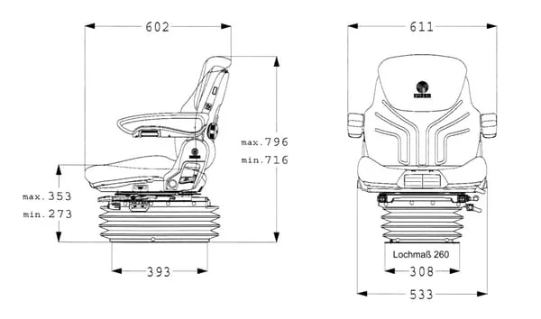 Grammer - G1288547 - Seat Maximo Professional, New Design