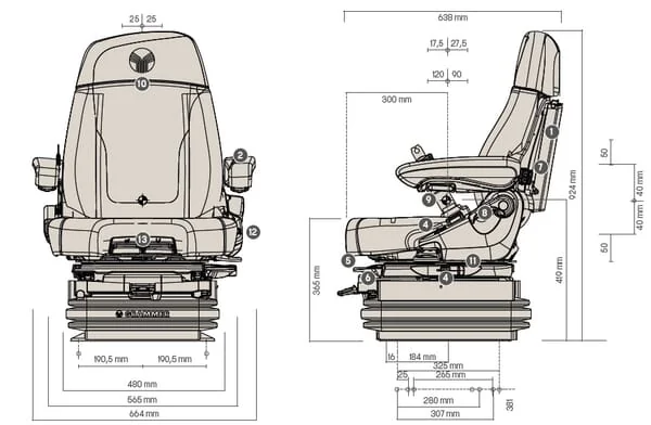 Grammer - G1423376 - Seat Maximo XT Dynamic Plus Update Fabric Grammer