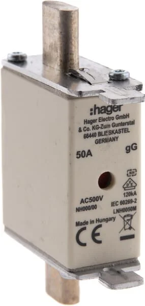 Hager - LNH0050M - Fuse Standard Blade 500V 50A