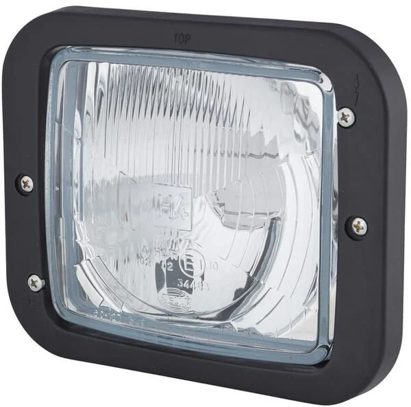 Hella - 1AA004109201 - Headlight Halogen, Rectangular, 12V, Transparent, Bolt On, 173x99x144mm