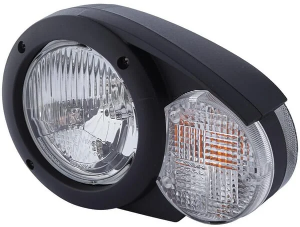 Hella - 1E3996160011 - Headlight Halogen, Lh Round, 12V, White/Grey, Bolt On, Diameter 144.5mm