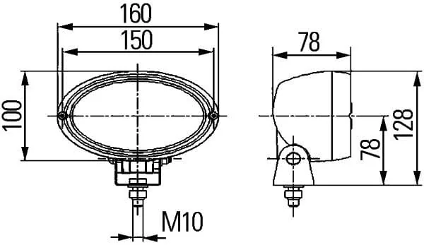 Hella - 1GA996161131 - Work Lamp Oval 100 H3