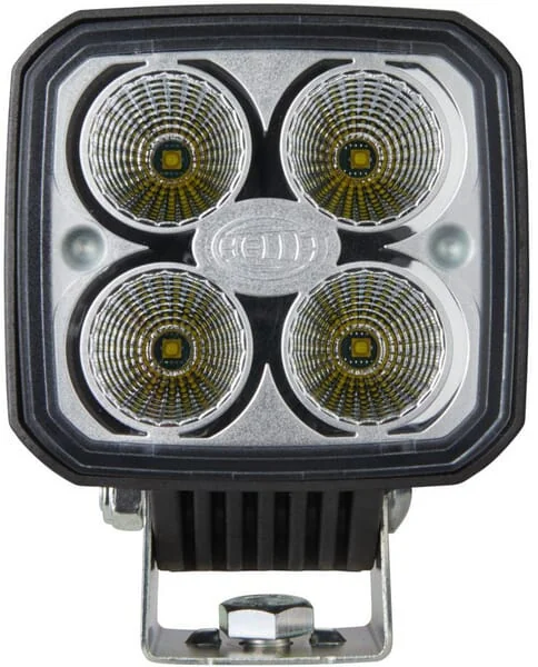 Hella - 1GA996284012 - Work Light LED, 1000LM, Square, 12/24V, White, Clamp, Spot Beam, 4 LEDs