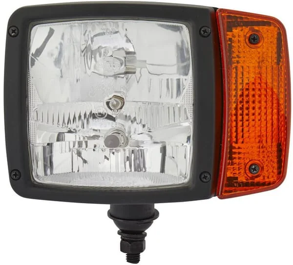 Hella - 1SA996120011 - Headlight Halogen, LH Rectangular, 12V, Transparent/Amber, Bolt On Amp Plug