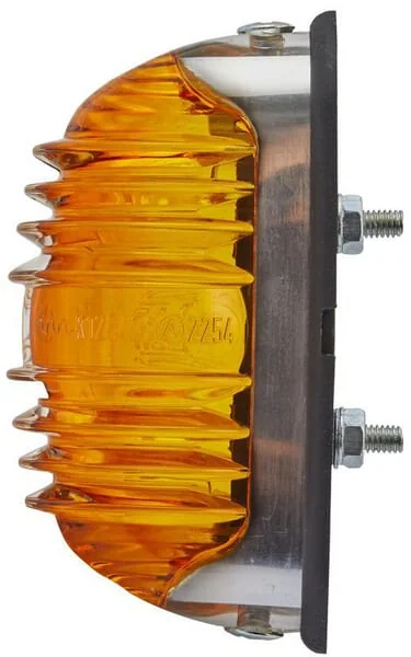 Hella - 2BA001227201 - Indicator Light 18W, Oval, 12V, Amber, Housing: Silver, Bolt On, 83x41mm