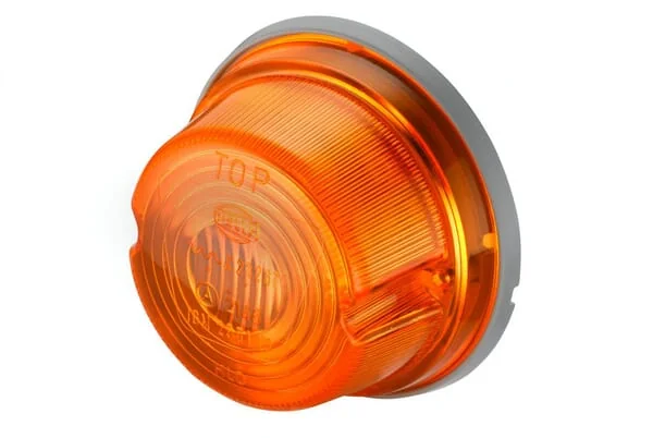 Hella - 2BA001259611 - Indicator Light 18W, Round, 12V, Amber, Bolt-On, Diameter 80mm
