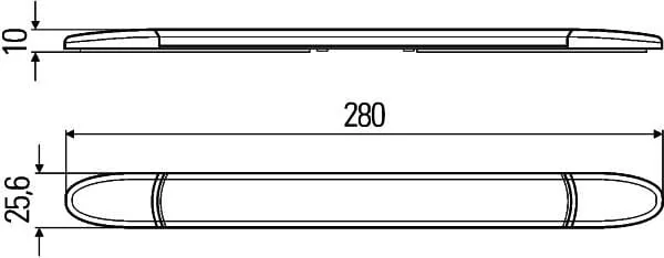 HELLA - 2JA343606017 - Innenraumleuchte LED 3.60W Rechteckig 24V Weiss Gehaeuse: Grau Schraubmontage