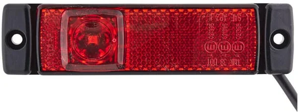 Hella - 2TM008645941 - Marker Light LED, 1.20W, Rectangular, 24V, Red, Bolted, 130x32x1 LED, Hella