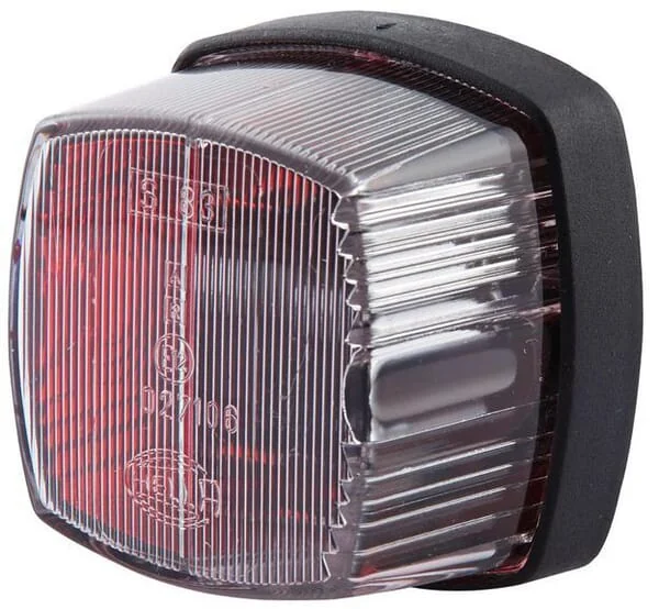 Hella - 2XS005639001 - Marker Light 5W, Square, 12V, Red/White, Bolt On, 62x40x62mm, Hella