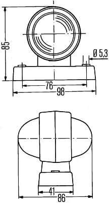 Hella - 2XS955031001 - Marker Light 5W, Round, 12V, White, Bolt On, Diameter 75mm, Hella