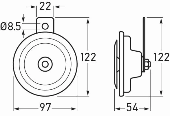 Hella - 3BA002768382 - Horn - Hella - 24V