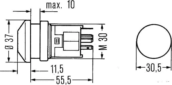 Hella - 6HF003916011 - Hazard Warning Switch 12V Hella