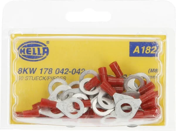 Hella - 8KW178042042 - Ring Connector, Red, 0.5-1.5mm² Diameter 8.3mm Series A, Blister (50x)
