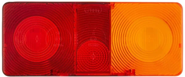 Hella - 9EL112741001 - Light Lens, Amber/Red, Rectangular Rear/Right