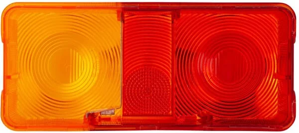 Hella - 9EL112741001 - Light Lens, Amber/Red, Rectangular Rear/Right