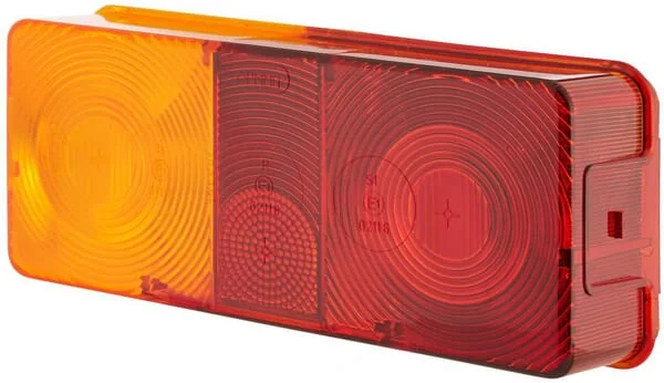 Hella - 9EL112743001 - Light Lens, Amber/Red, Rectangular Rear/Left