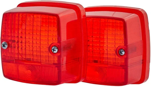 Hella - 9EL115003035 - Light Lens, Red, Square LH/RH/Rear Hella