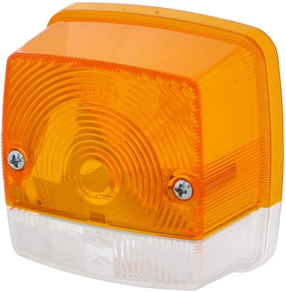Hella - 9EL115003055 - Light Lens, Amber/Transparent, Square LH/RH