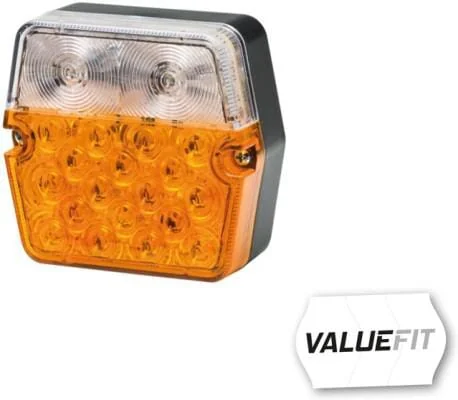 Hella ValueFit - 2BE357023001 - Directional And Position Light LED, Front, Square, 9/36V, Transparent/Amber, Screw-On