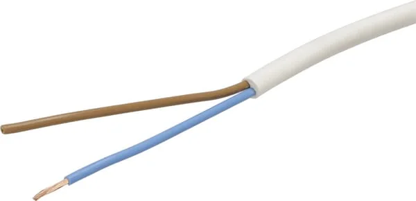 Helukabel - H05VVF2X15WH - Cable 2x1.5mm², White, PVC, per m, Helukabel