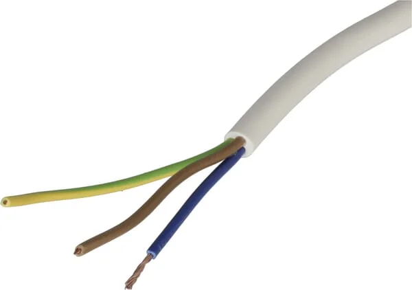Helukabel - H05VVF3X075WH - Cable 3x0.8mm², White, PVC, per m, Helukabel