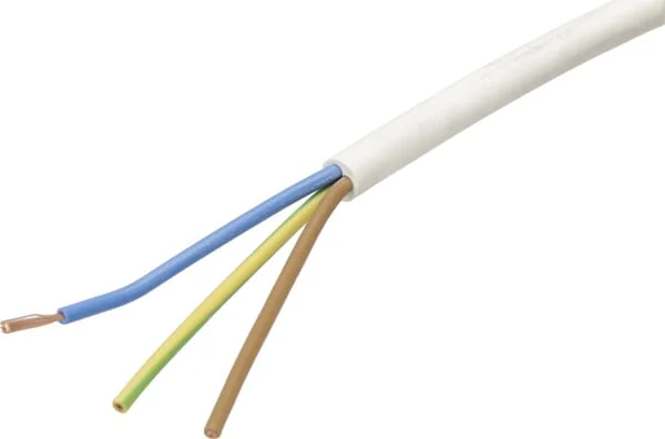 Helukabel - H05VVF3X15WH - Cable 3x1.5mm², White, PVC, per m, Helukabel