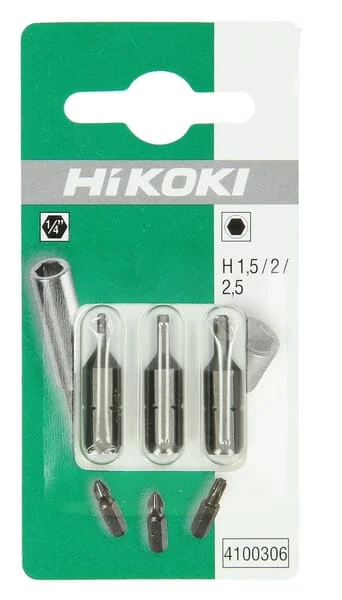 Hikoki - 4100306 - Bits Hexagon 1.5 / 2 / 2.5 -25mm (3x)