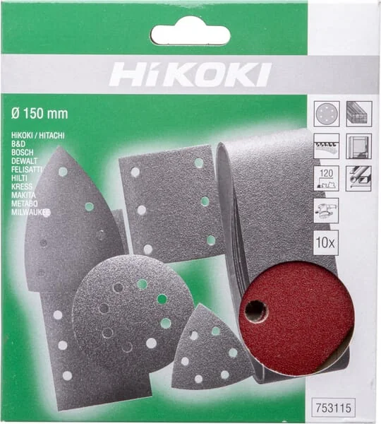 Hikoki - 753115 - Sandpaper Diameter 150mm K120 10 Pcs