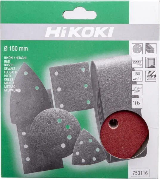 Hikoki - 753116 - Sandpaper Diameter 150mm K150 10 Pcs