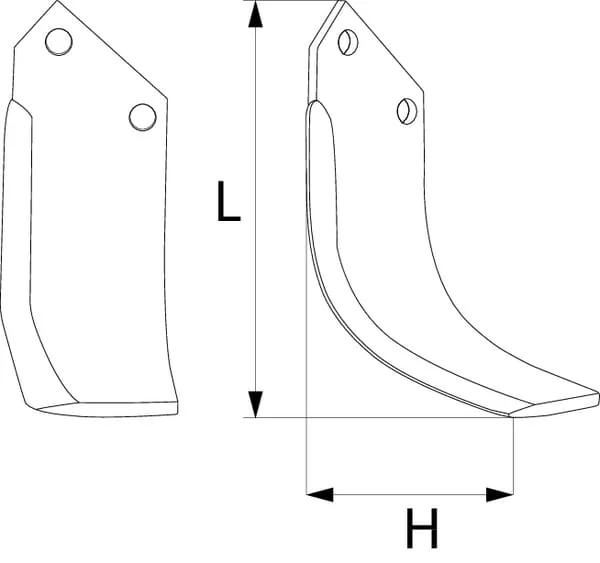 Howard - 73000009948V - Rotovator Blade LH 210x135x80mm/7mm Suitable for Howard