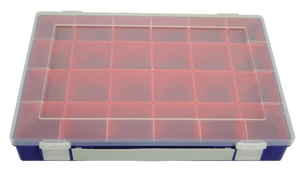 Hünersdorff - WE6009 - Assortment Box 335x225x55mm, Blue Polypropylene, 24 Compartments, Hünersdorff