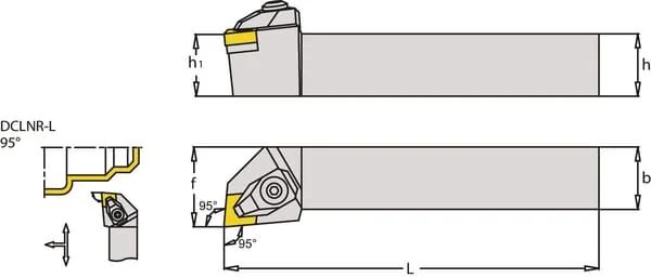 Huvema - DCLNL2525M12 - Rotating Holder, Left 95° DCLNL