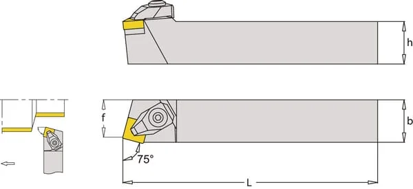 Huvema - DSBNR2020K12 - Rotating Holder, Right 75° DSBNR