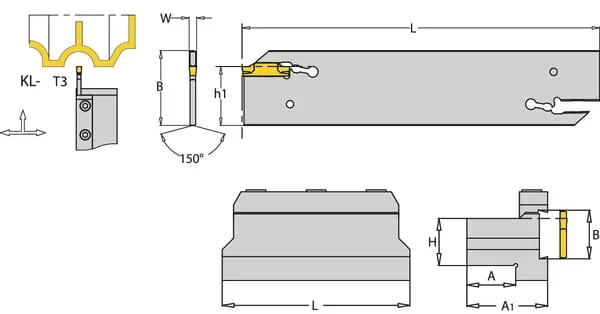 Huvema - SBTBL2032 - Block For Groving And Parting Blade 20x32mm