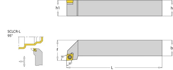 Huvema - SCLCR2020K09 - Rotating Holder, Right 95° SCLCR