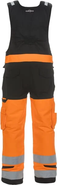 Hydrowear - 044485OB52 - Latzhose, Orange-Schwarz, Groesse L, Hi-Vis Stretch-Linie