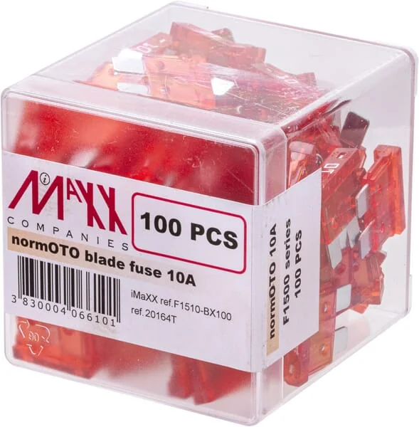 iMaXX - SI22010 - Fuse Standard Blade 32V 10A Length 20mm Red Pack 100x iMaXX
