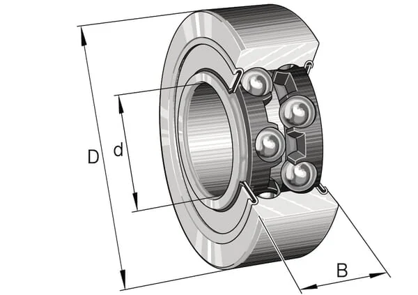INA FAG - 32002RS - Angular Contact Bearing 3200 2RS / 30mm H=1