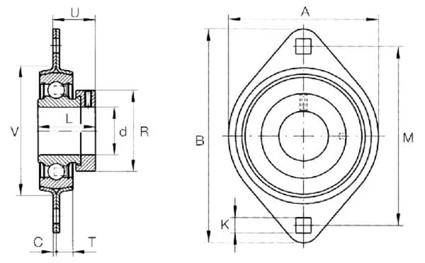 INA FAG - FLAN40MST - Plate Steel Bearing Half MST