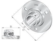INA FAG - GRRY20VA - Stainless Steel Flange Bearing Unit